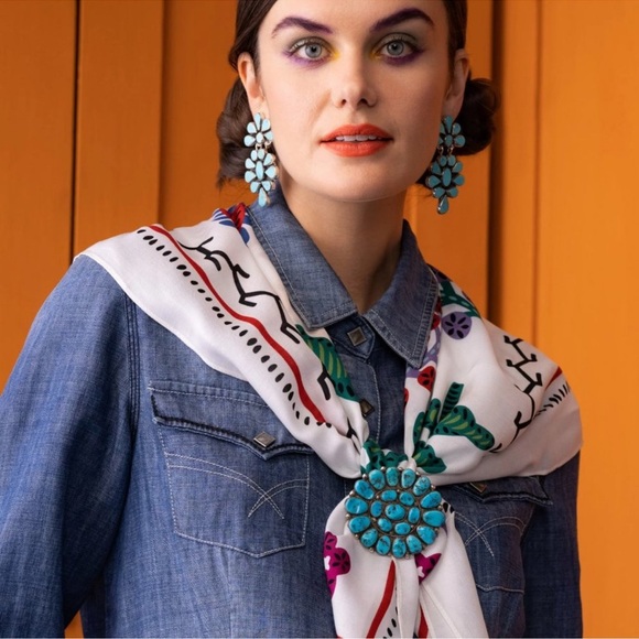 Double D Ranch Accessories - New Double D Ranch “Nina” Bright Color Floral Scarf